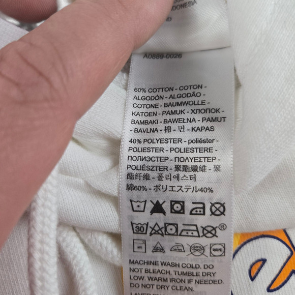 Levi’s White Cropped Graphic Hoodie California Fruit Logo Sweatshirt Size Medium - Picture 8 of 9